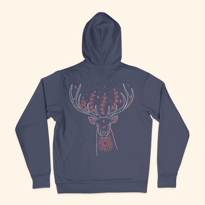 Christmas Antler Back Printed Unisex Hoodie