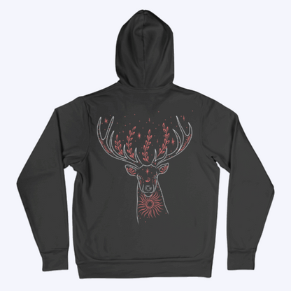 Christmas Antler Back Printed Unisex Hoodie