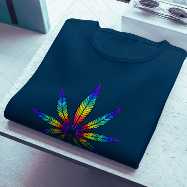 Minimalist Colorful Leaves Half Sleeves T-Shirt