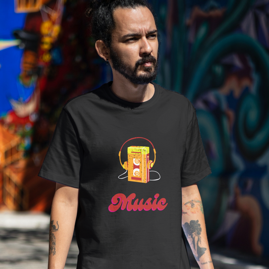 Music - Non Addictive, Mood Altering, Non Substance - Front & Back Printed Half Sleeves T-Shirt