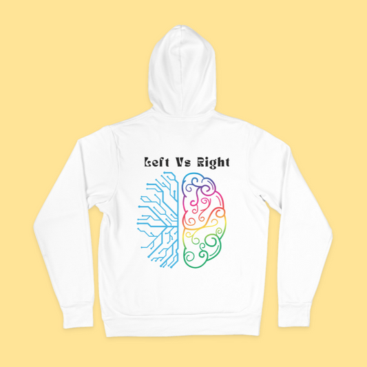 Left Vs Right Brain Back Printed Unisex Hoodie