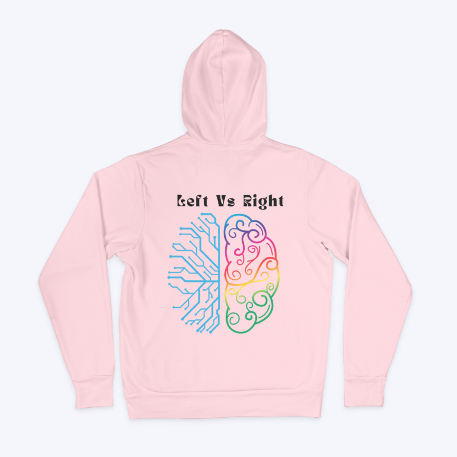 Left Vs Right Brain Back Printed Unisex Hoodie