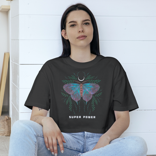 Super Power Butterfly Crop Top