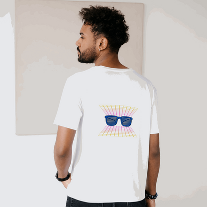 Colorful Eyes & Goggles Front & Back Printed Half Sleeves T-Shirt