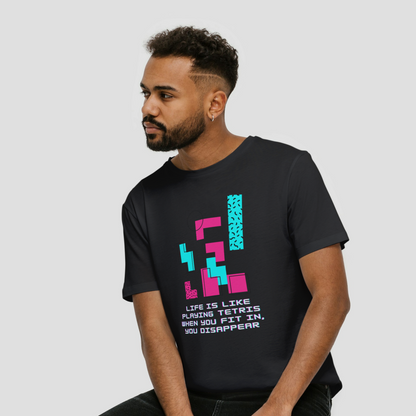 Life is like Playing Tetris Half Sleeves T-Shirt