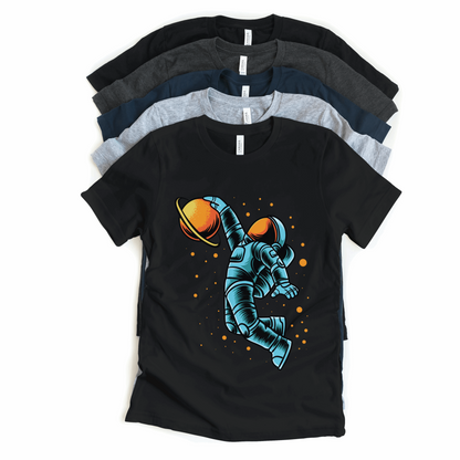 Astronaut playing Basketball Half Sleeves T-Shirt