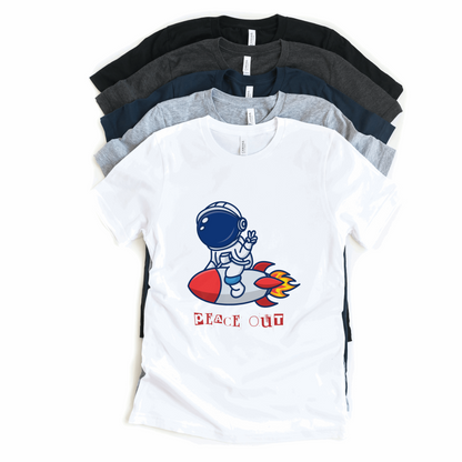 Astronaut Peace Out Half Sleeves T-Shirt