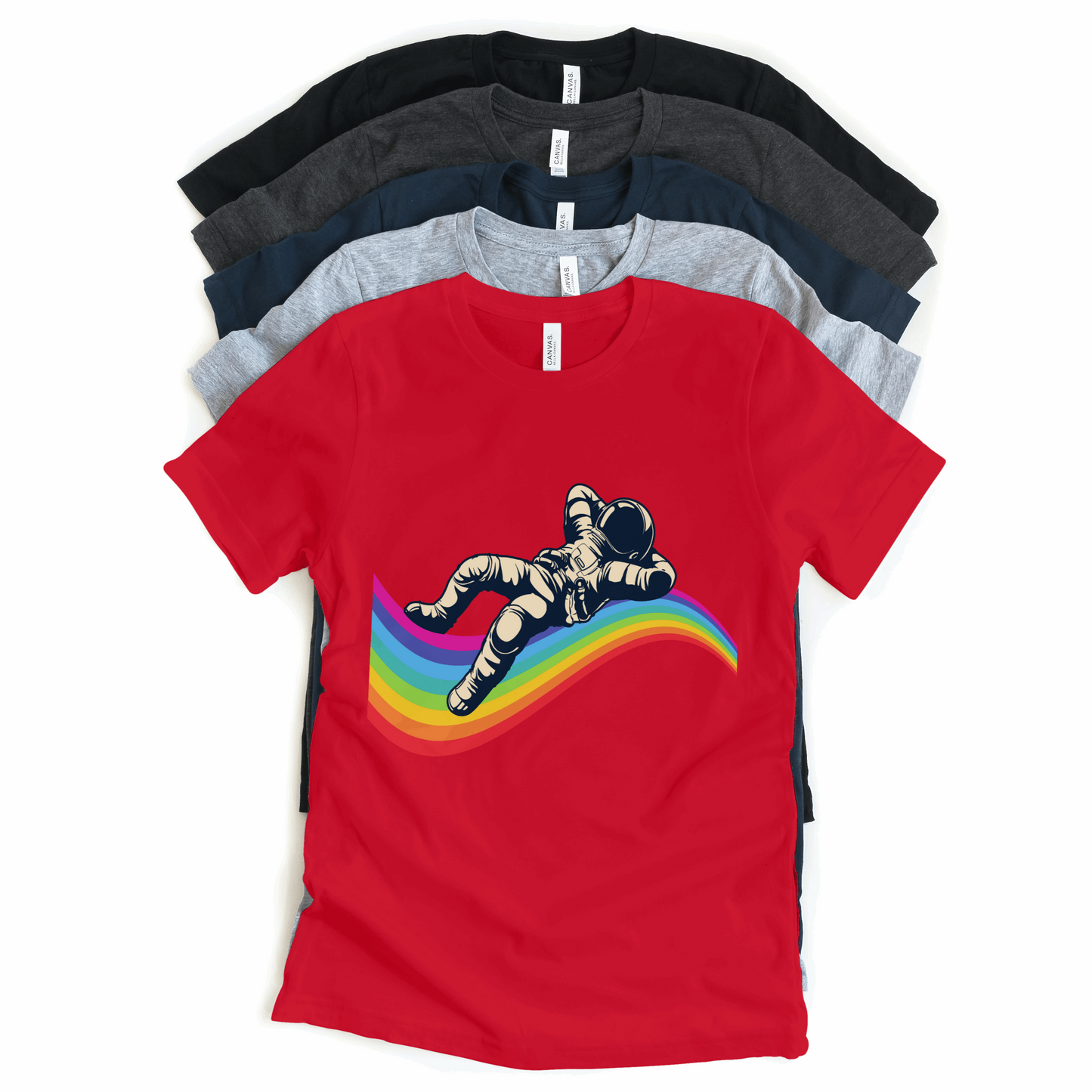 Astronaut on Colorful Paths Half Sleeves T-Shirt