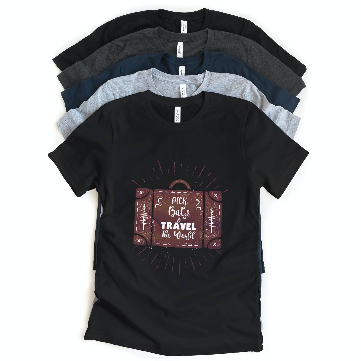 Pick Bags & Travel the World Half Sleeves T-Shirt