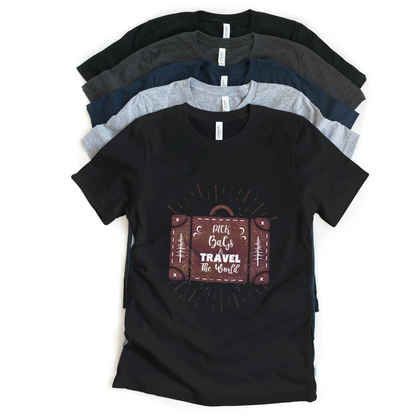 Pick Bags & Travel the World Half Sleeves T-Shirt