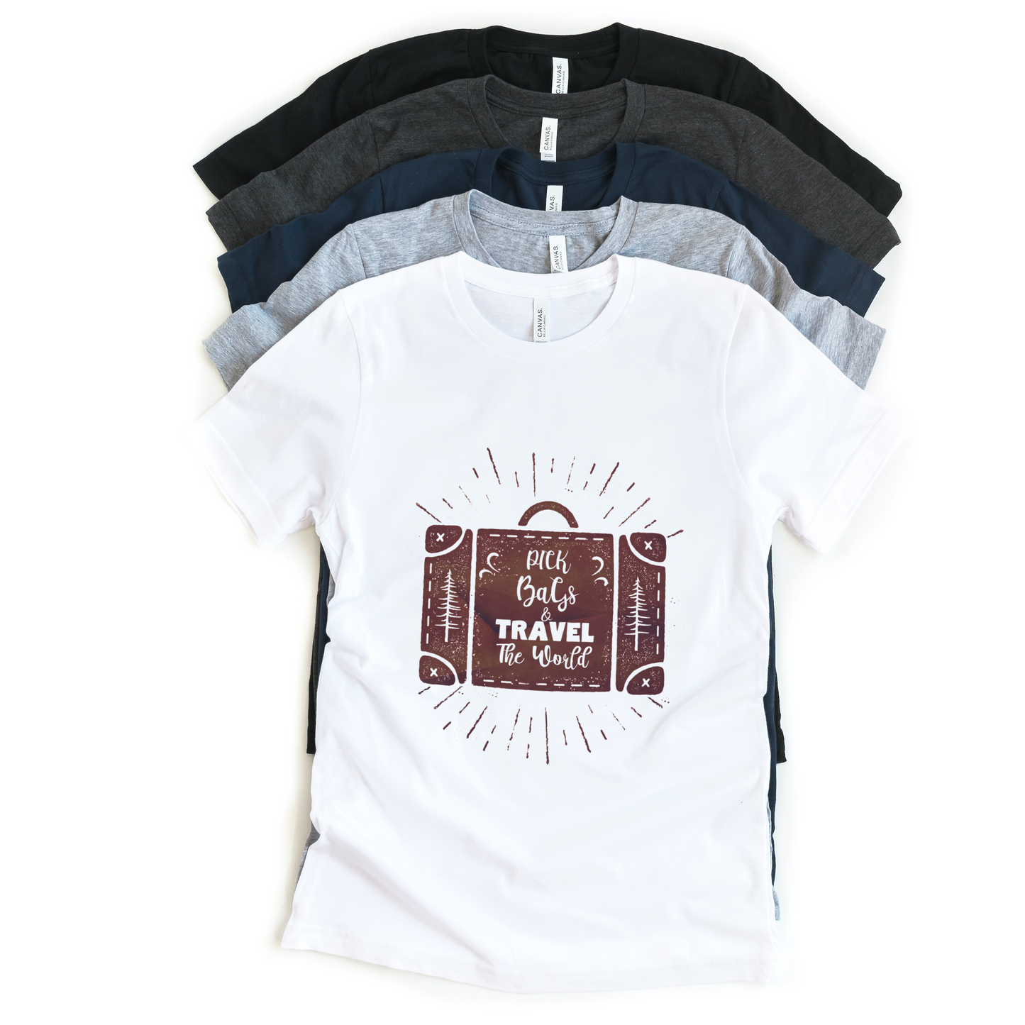 Pick Bags & Travel the World Half Sleeves T-Shirt