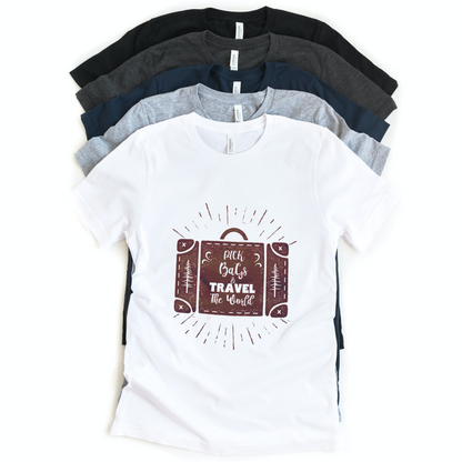 Pick Bags & Travel the World Half Sleeves T-Shirt