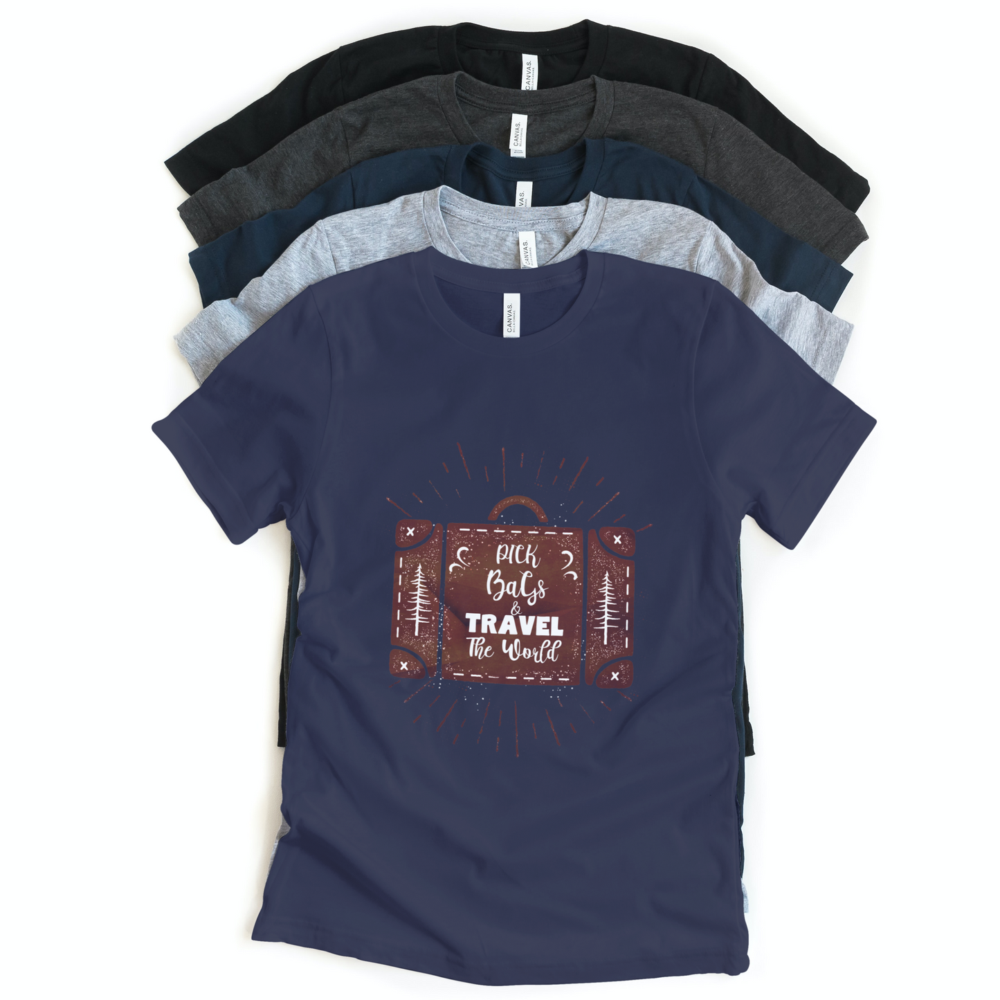 Pick Bags & Travel the World Half Sleeves T-Shirt