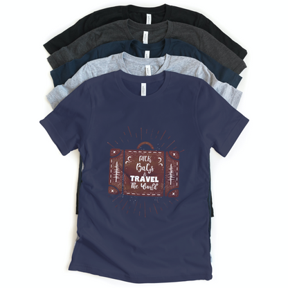 Pick Bags & Travel the World Half Sleeves T-Shirt