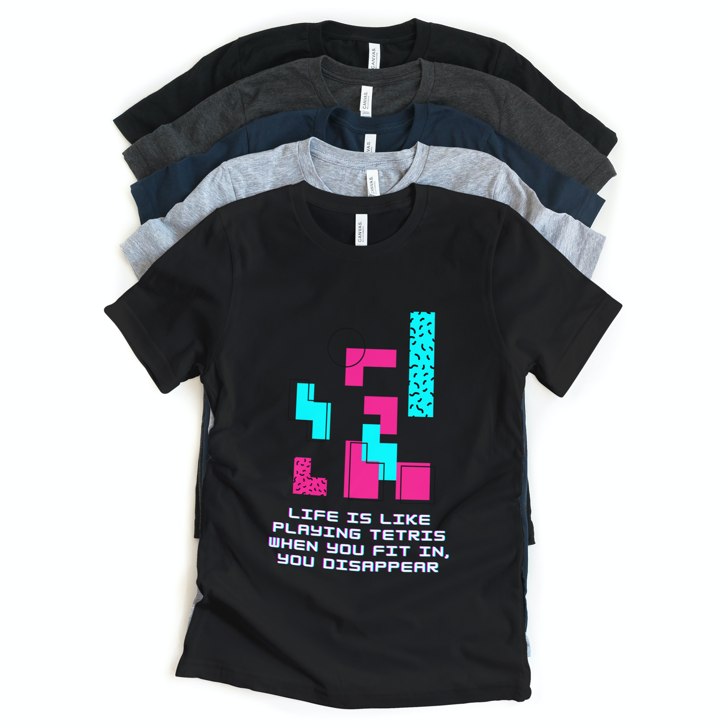 Life is like Playing Tetris Half Sleeves T-Shirt