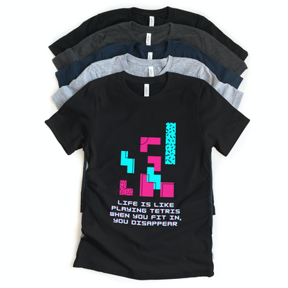 Life is like Playing Tetris Half Sleeves T-Shirt