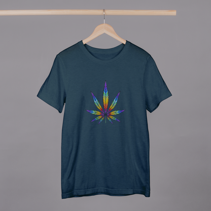 Minimalist Colorful Leaves Half Sleeves T-Shirt