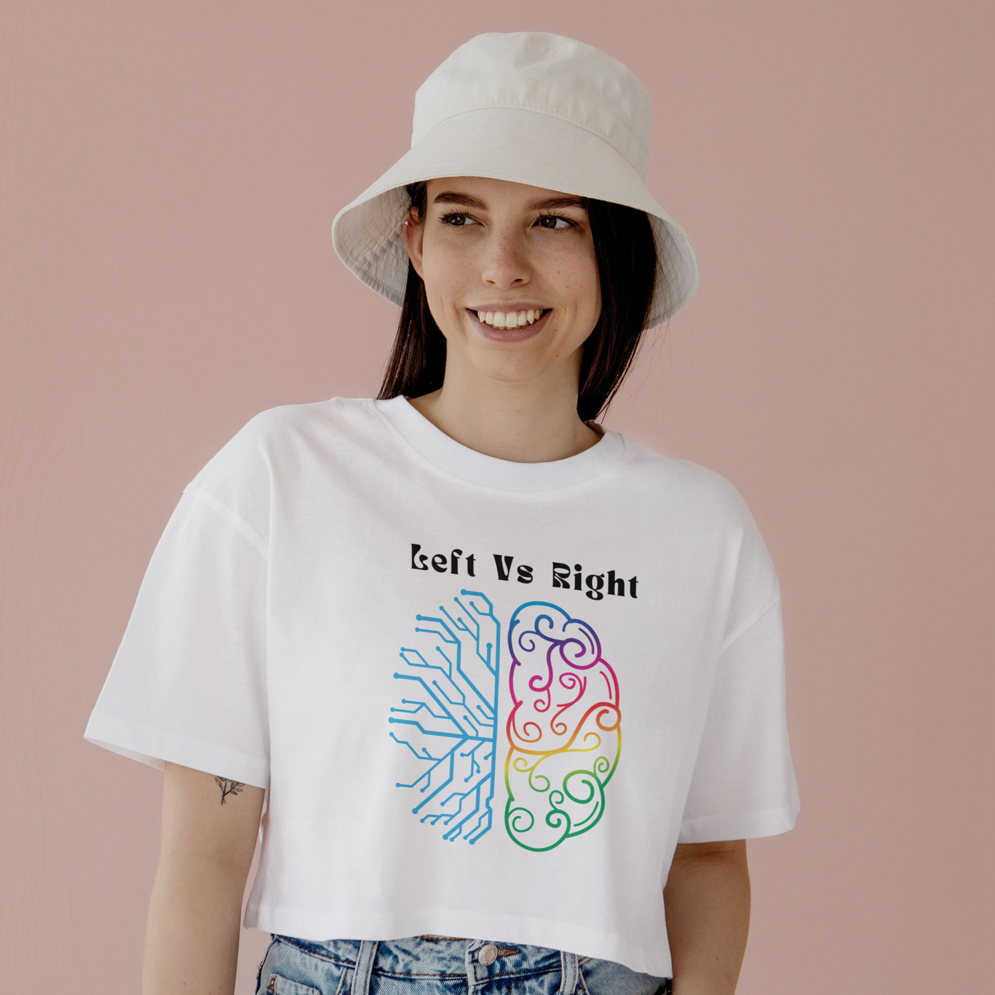 Left Vs Right Brain Crop Top