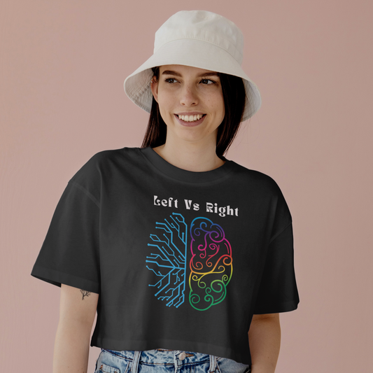 Left Vs Right Brain Crop Top