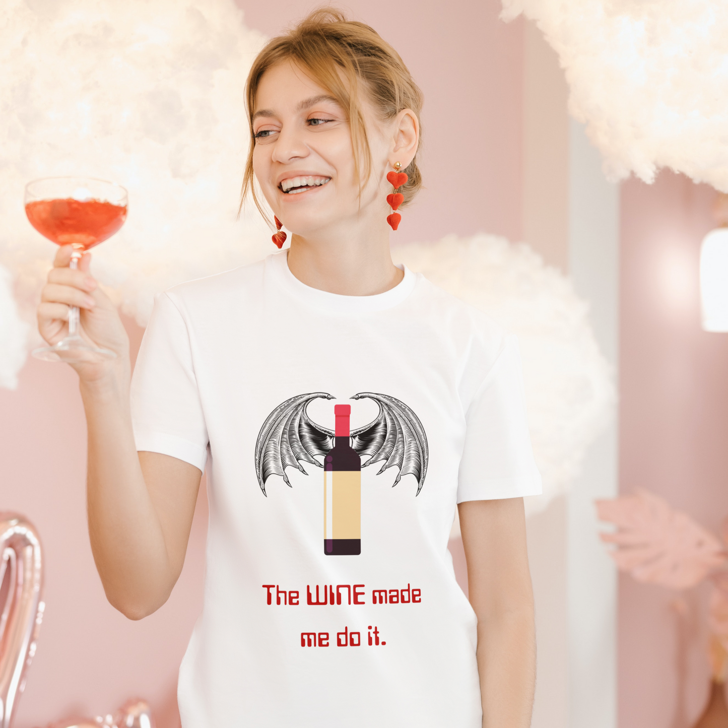 The Wine Made Me Do It Half Sleeves T-Shirt