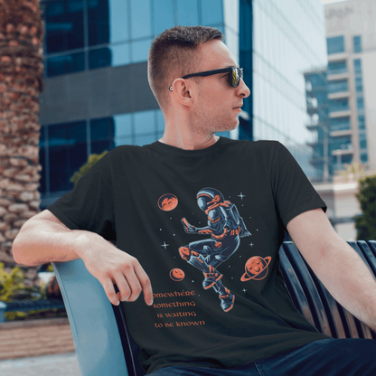 Astronaut - Somewhere Something is Waiting to be Known Half Sleeves T-Shirt