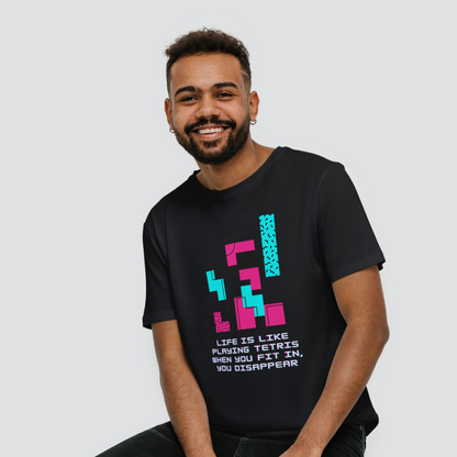 Life is like Playing Tetris Half Sleeves T-Shirt