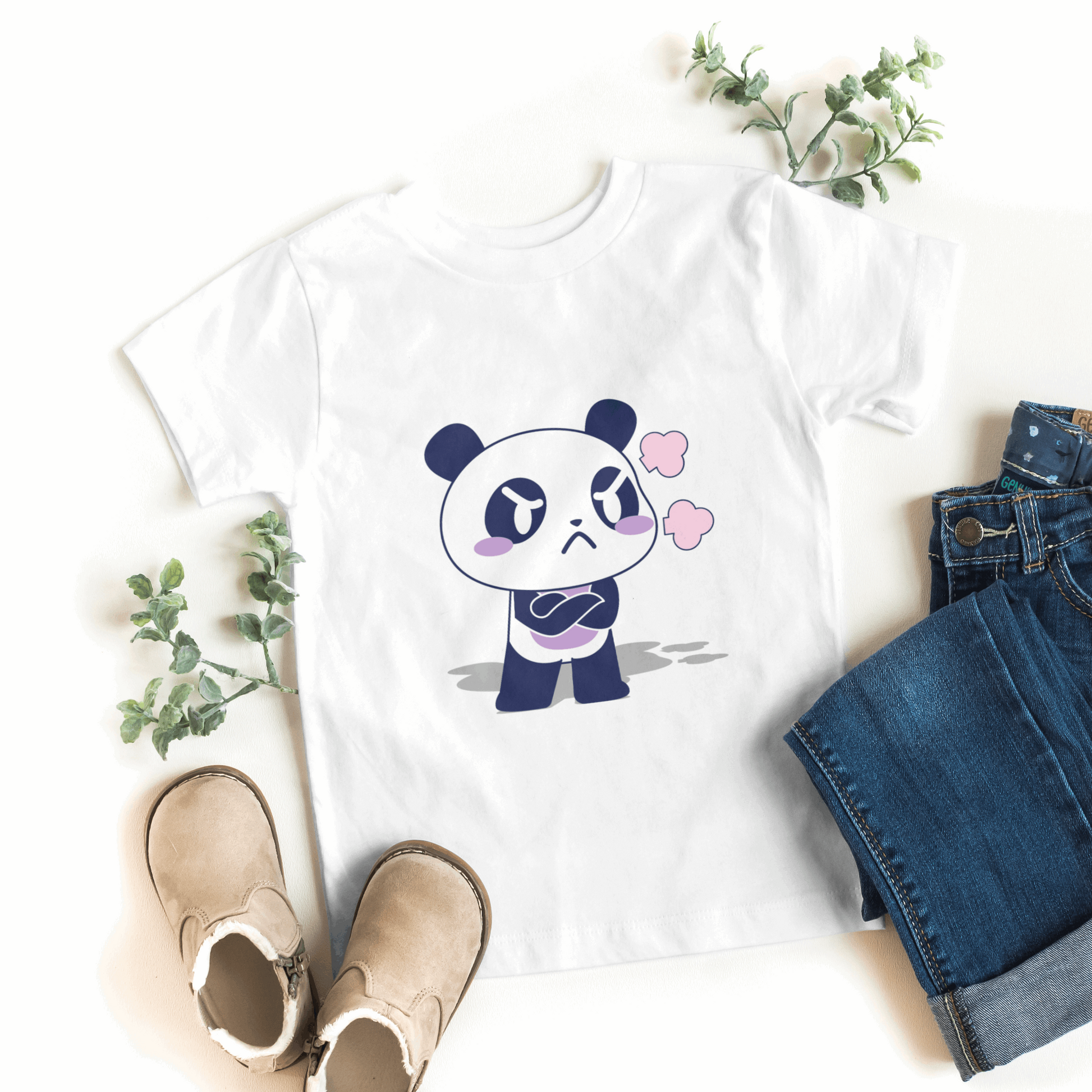 Angry Cute Panda Crop Top