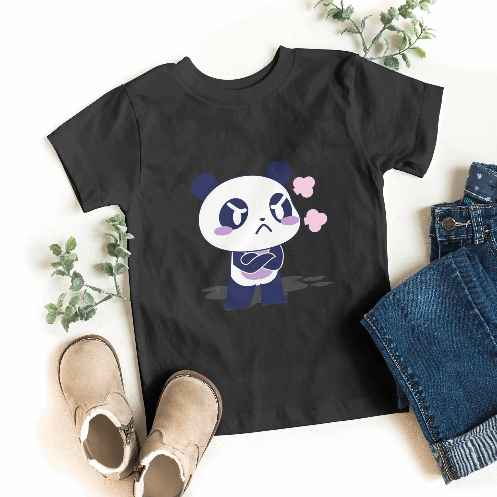 Angry Cute Panda Crop Top