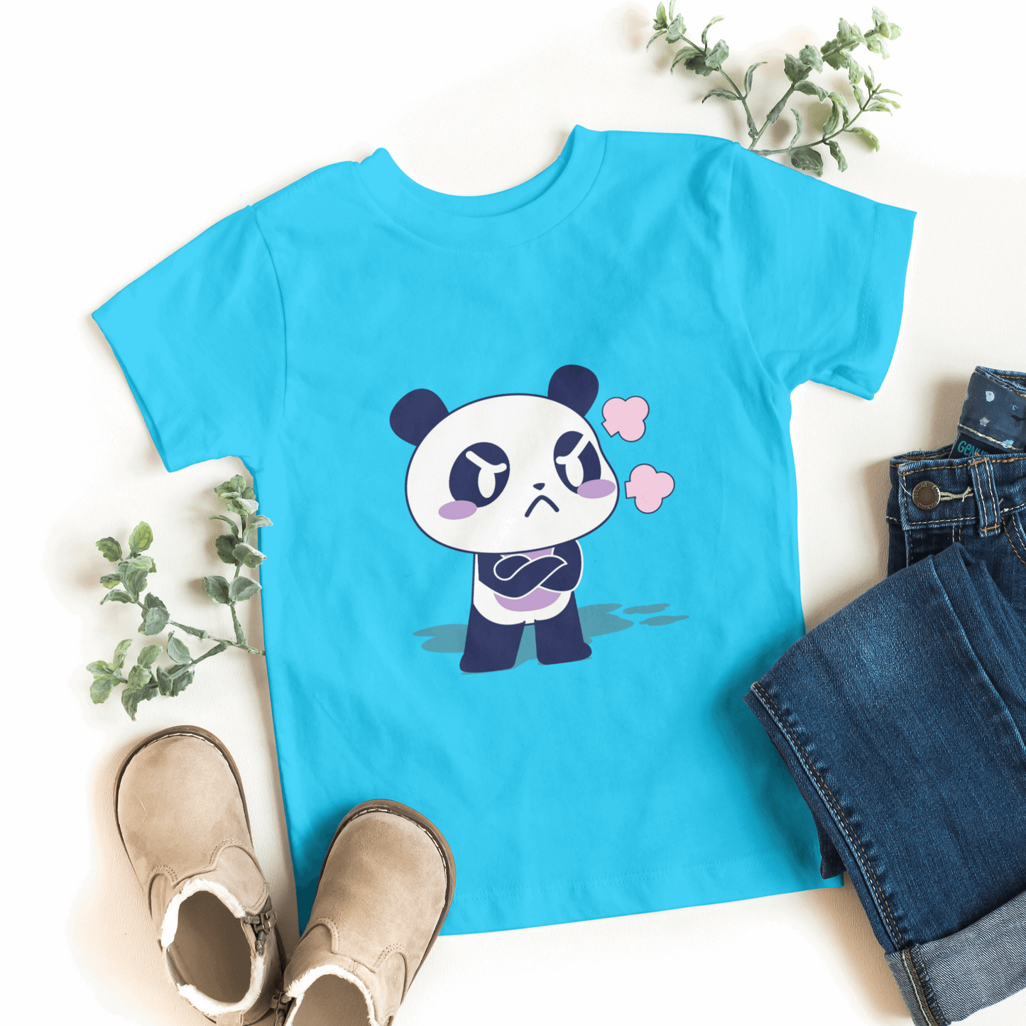 Angry Cute Panda Crop Top