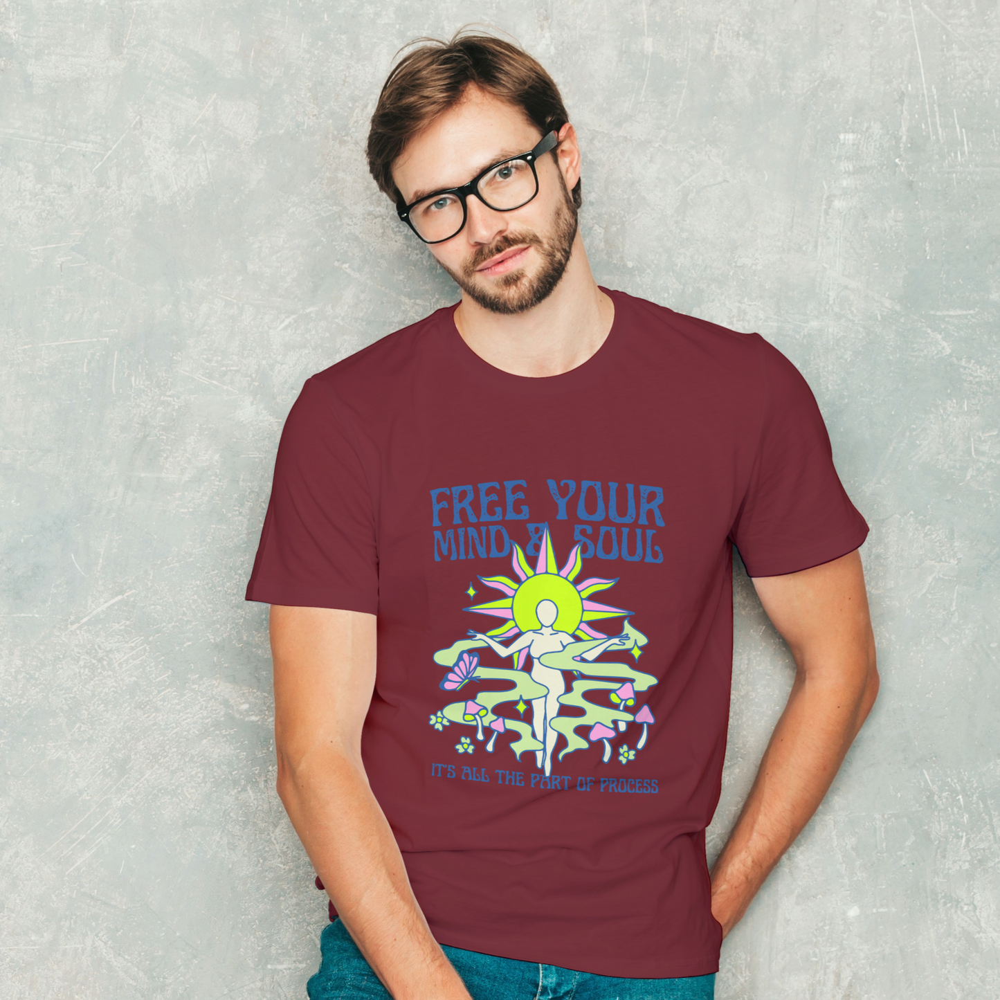 Free Your Mind & Soul Half Sleeves T-Shirt