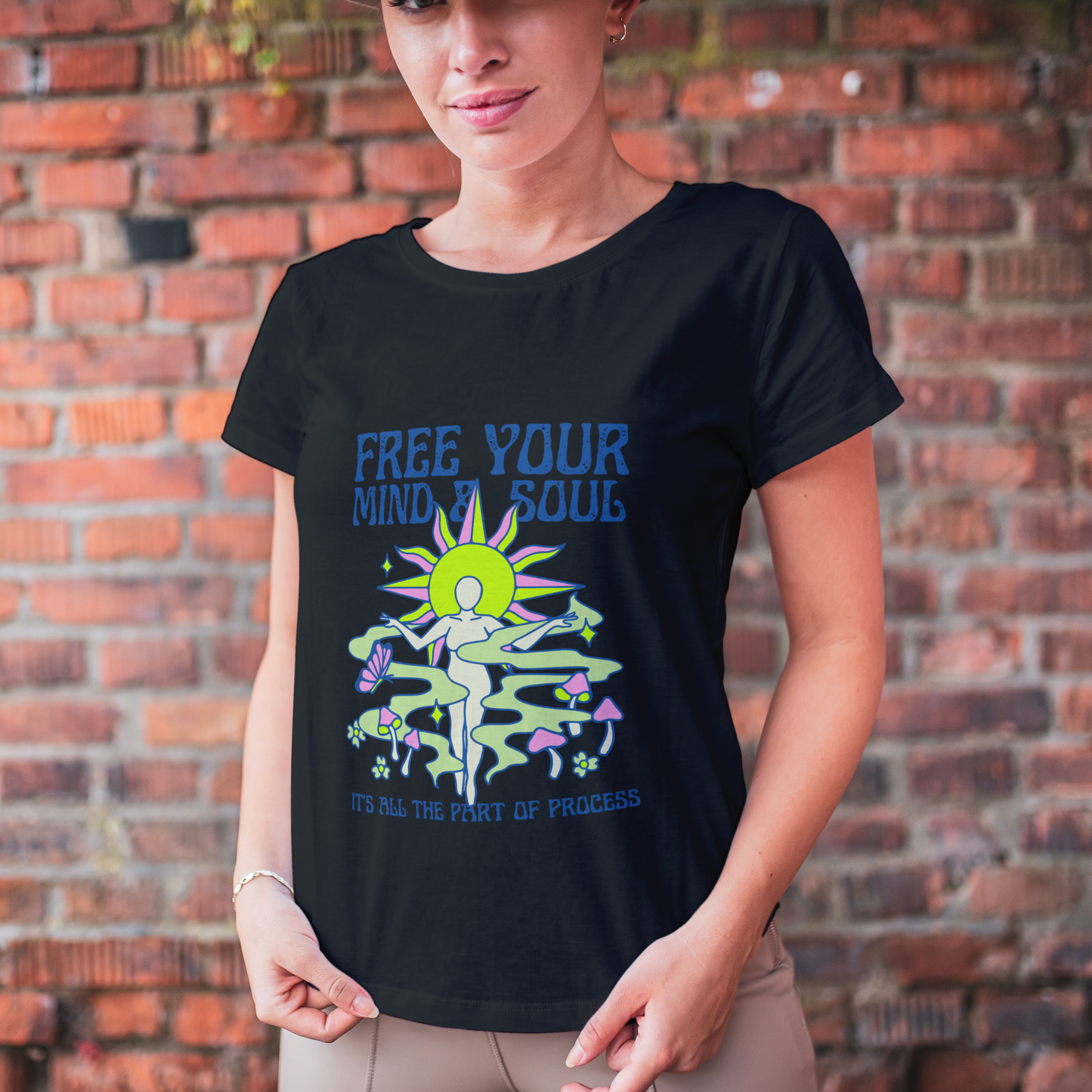 Free Your Mind & Soul Half Sleeves T-Shirt