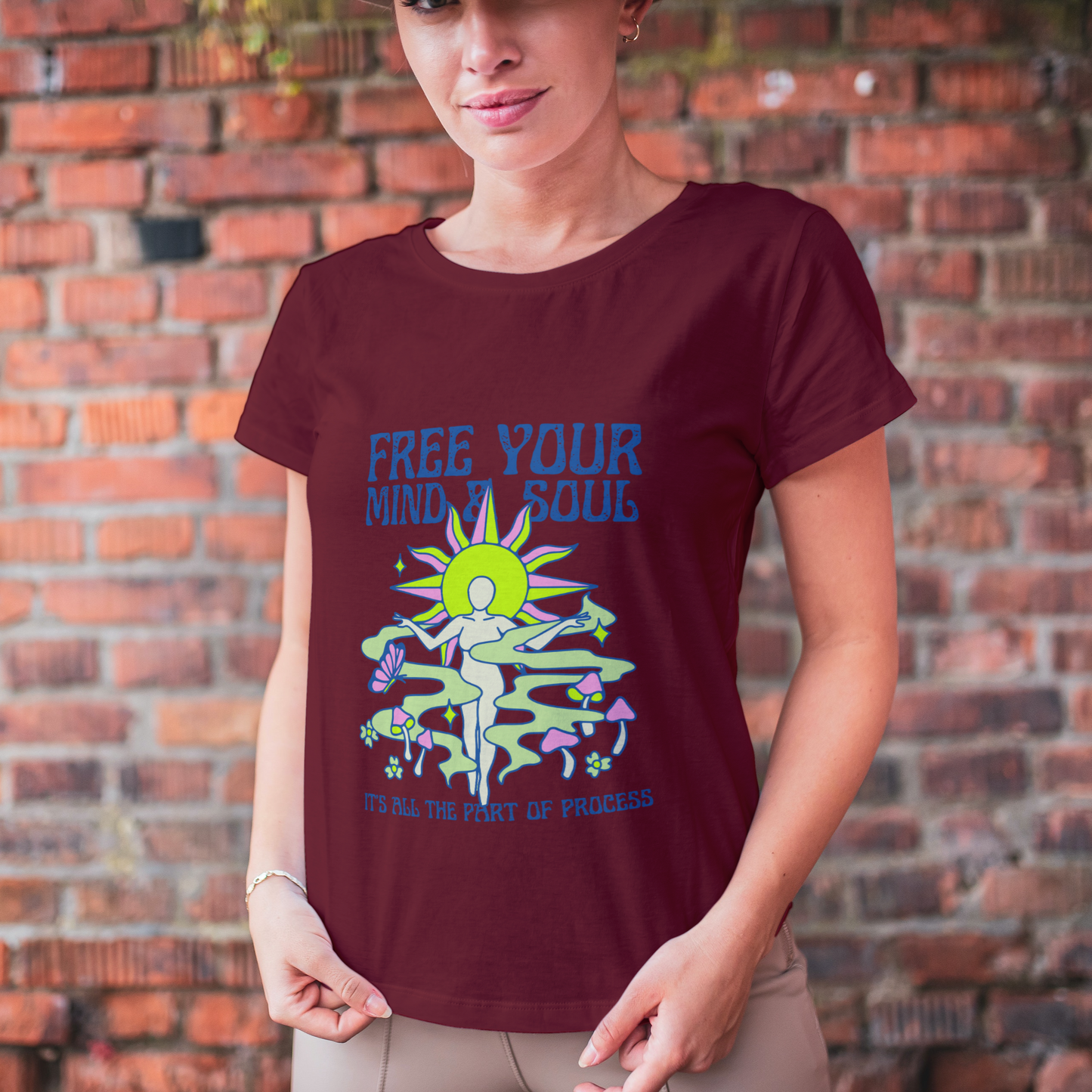 Free Your Mind & Soul Half Sleeves T-Shirt