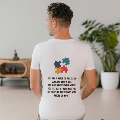 You are a Piece of Puzzle Front & Back Printed Half Sleeves T-Shirt