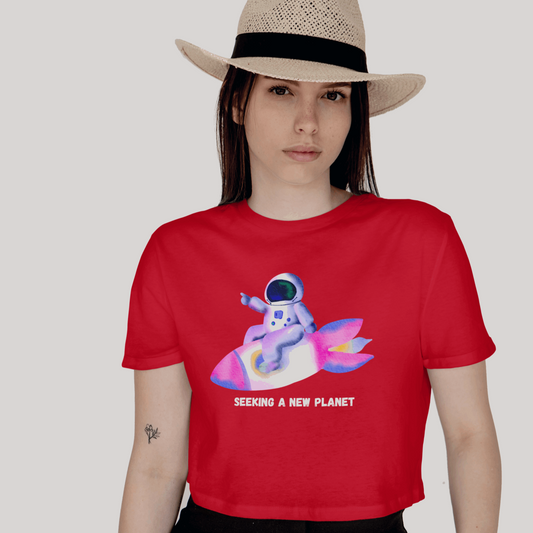 Astronaut - Seeking A New Planet Crop Top