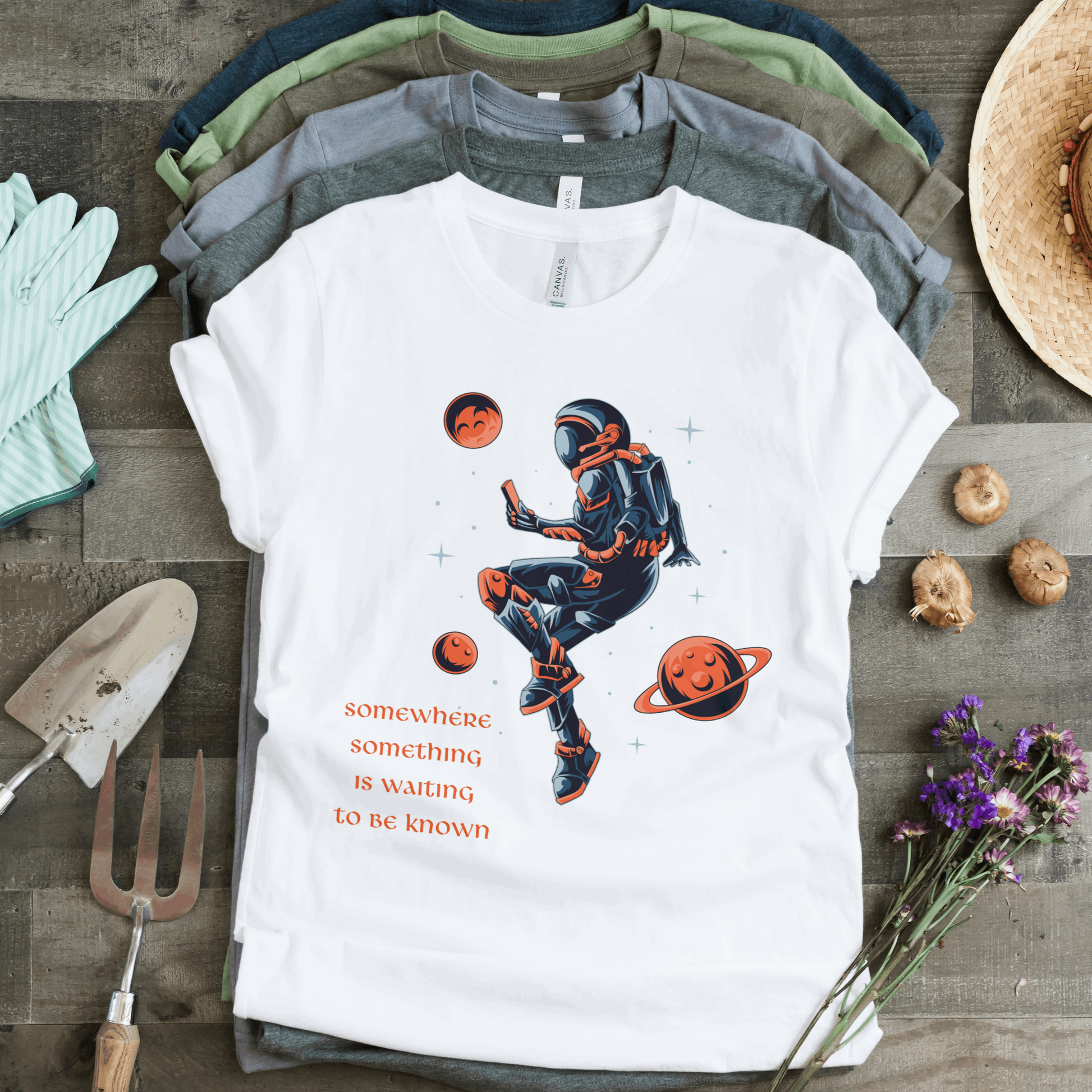 Astronaut - Somewhere Something is Waiting to be Known Half Sleeves T-Shirt