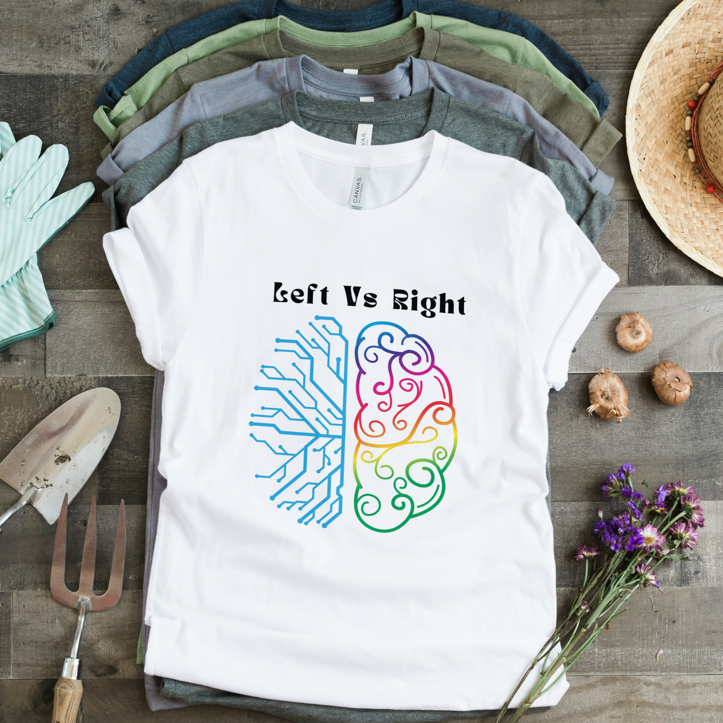 Left Vs Right Brain Half Sleeves T-Shirt