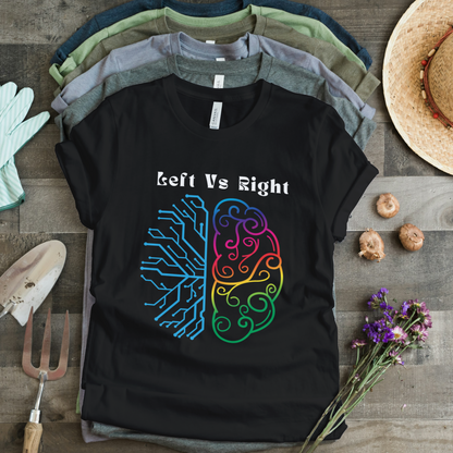 Left Vs Right Brain Half Sleeves T-Shirt