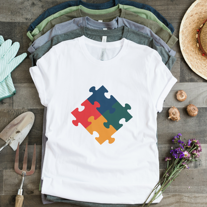 You are a Piece of Puzzle Front & Back Printed Half Sleeves T-Shirt