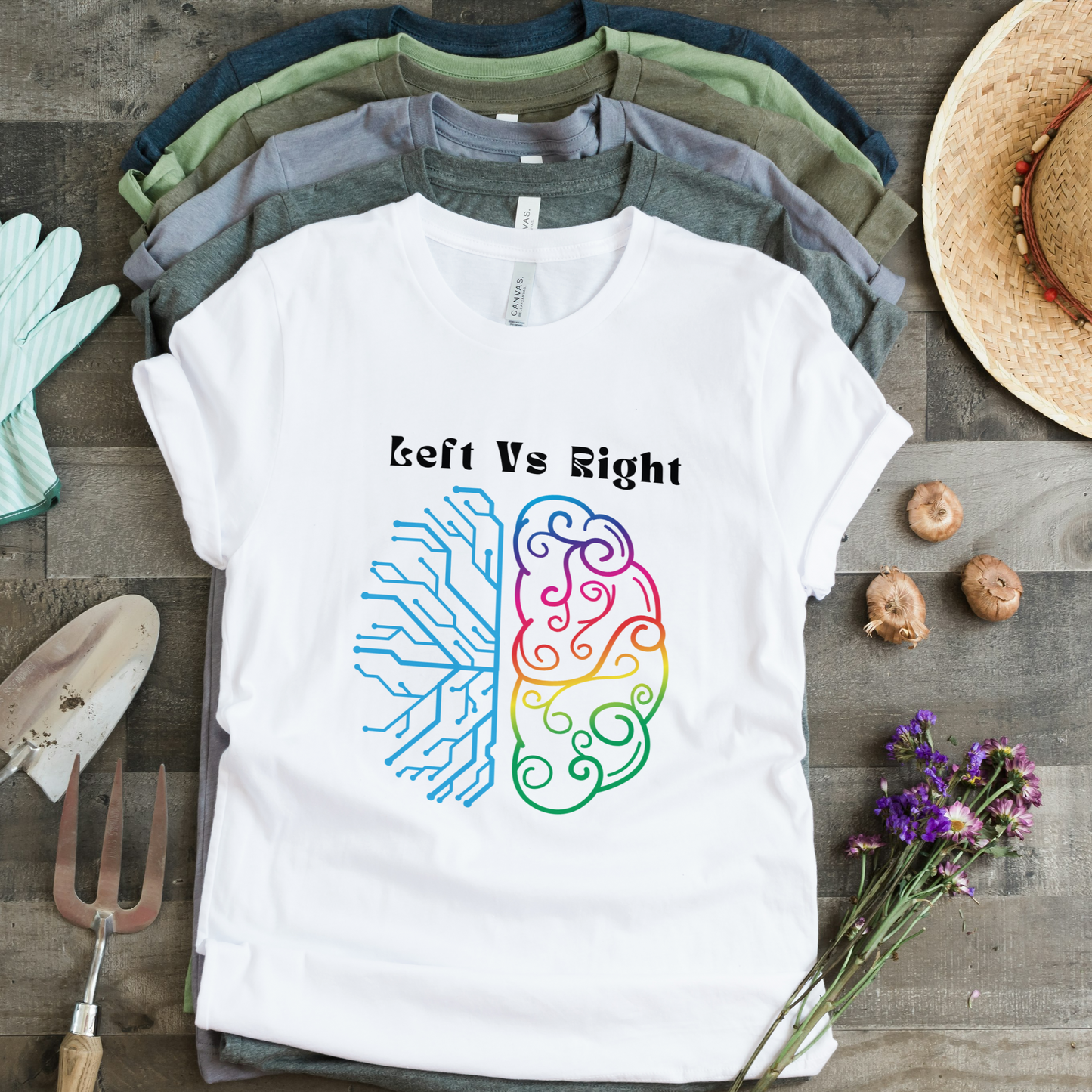 Left Vs Right Brain Half Sleeves T-Shirt