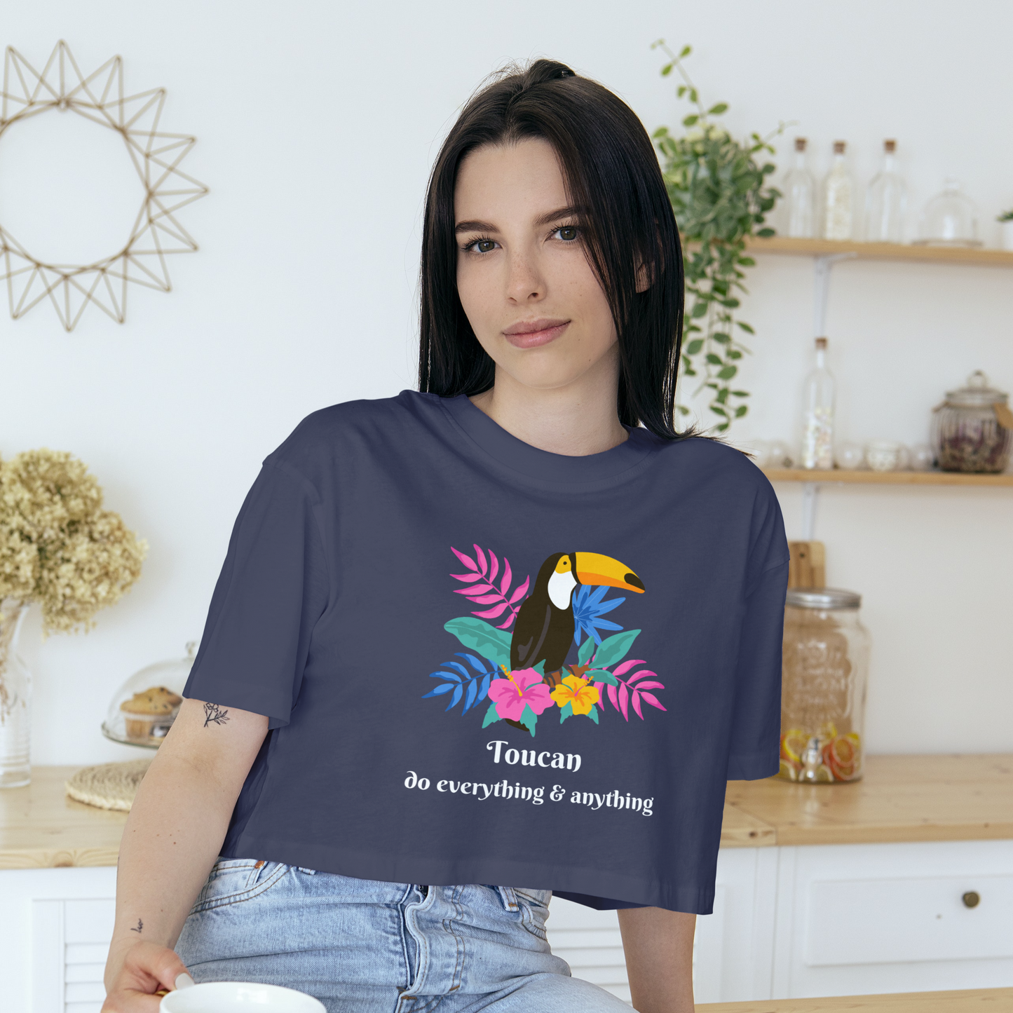 Toucan Do Everything & Anything Crop Top