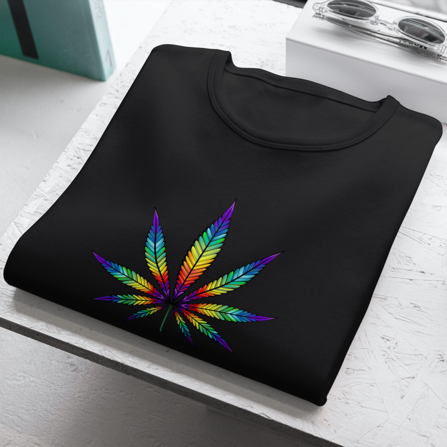 Minimalist Colorful Leaves Half Sleeves T-Shirt