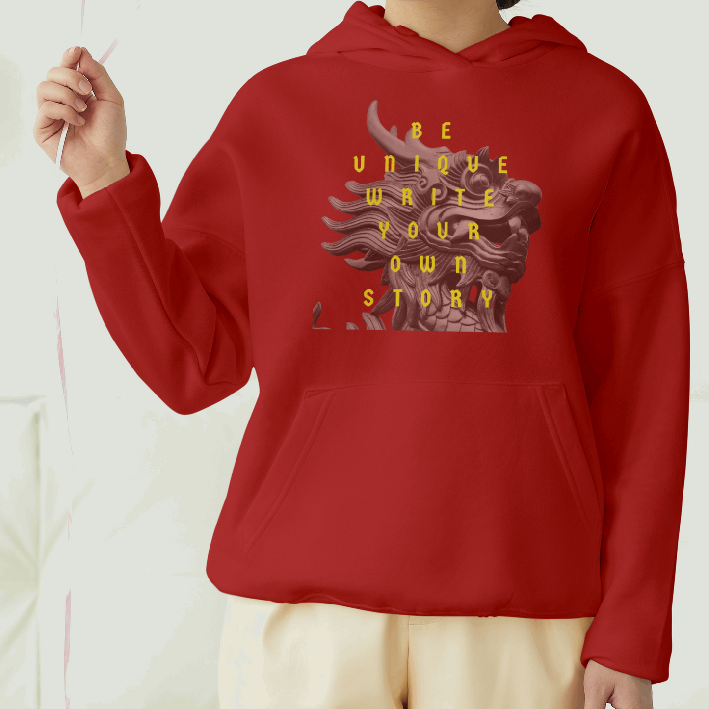 Be Unique Write Your Own Story Front Printed Unisex Hoodie