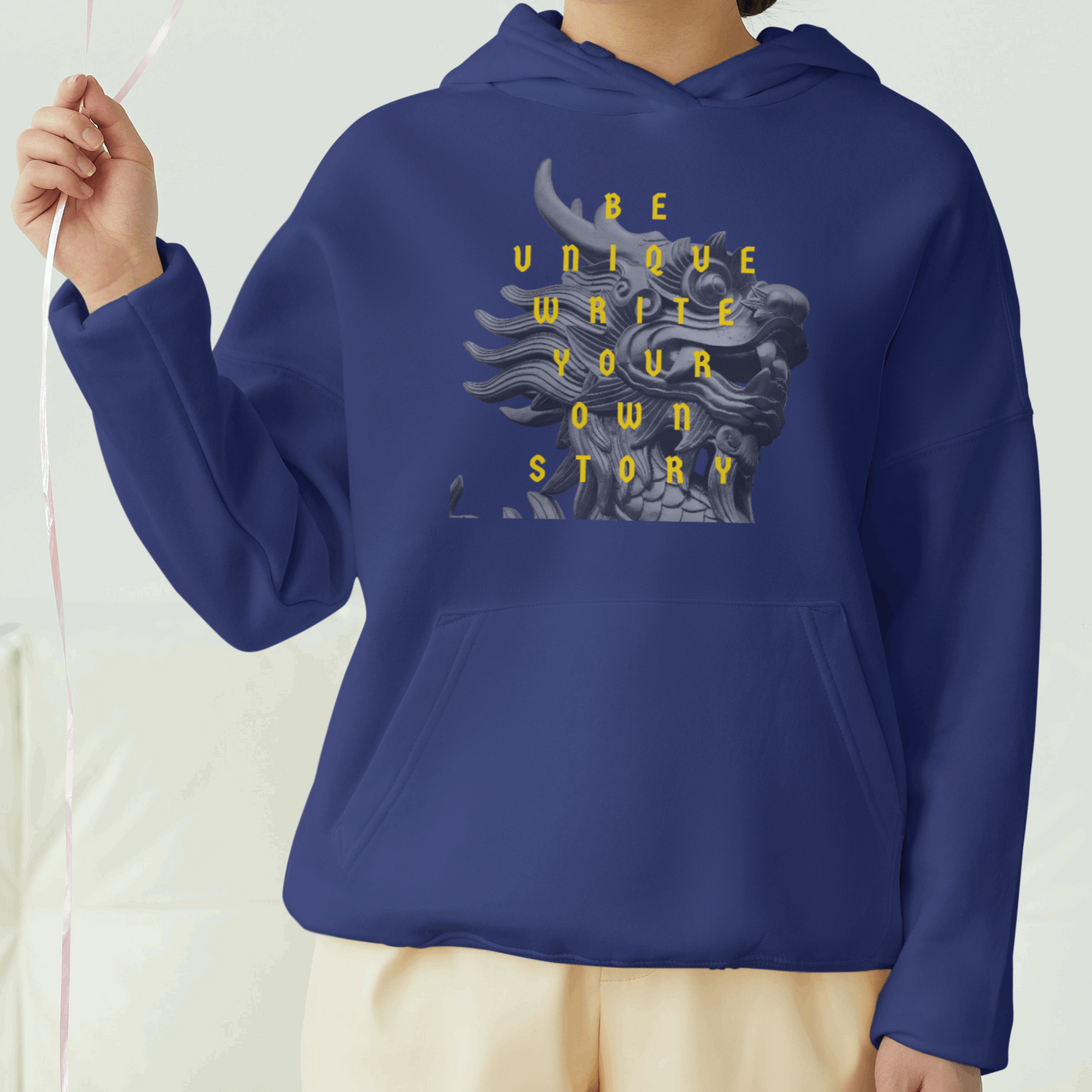 Be Unique Write Your Own Story Front Printed Unisex Hoodie