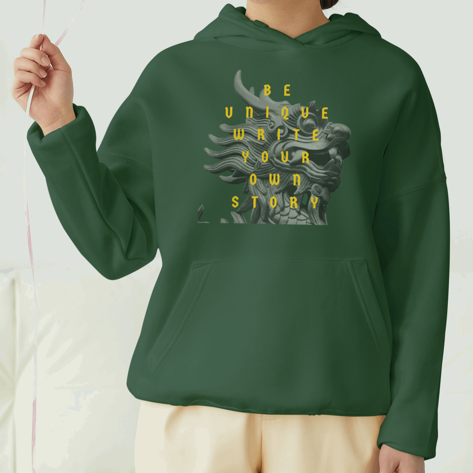 Be Unique Write Your Own Story Front Printed Unisex Hoodie