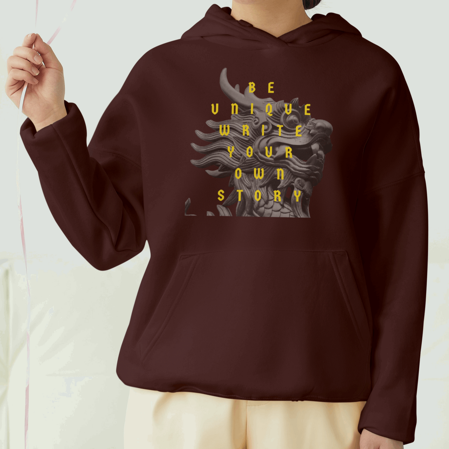 Be Unique Write Your Own Story Front Printed Unisex Hoodie