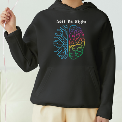 Left Vs Right Brain Front Printed Unisex Hoodie