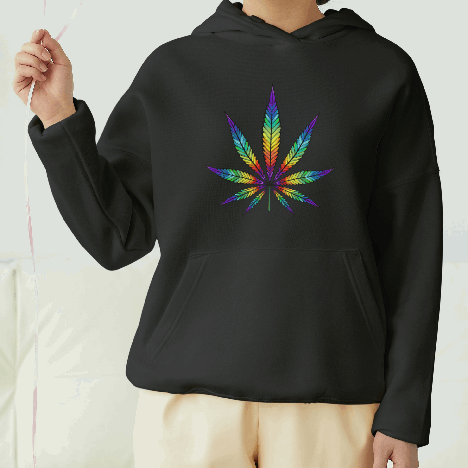 Colorful Leaves Front Printed Unisex Hoodie