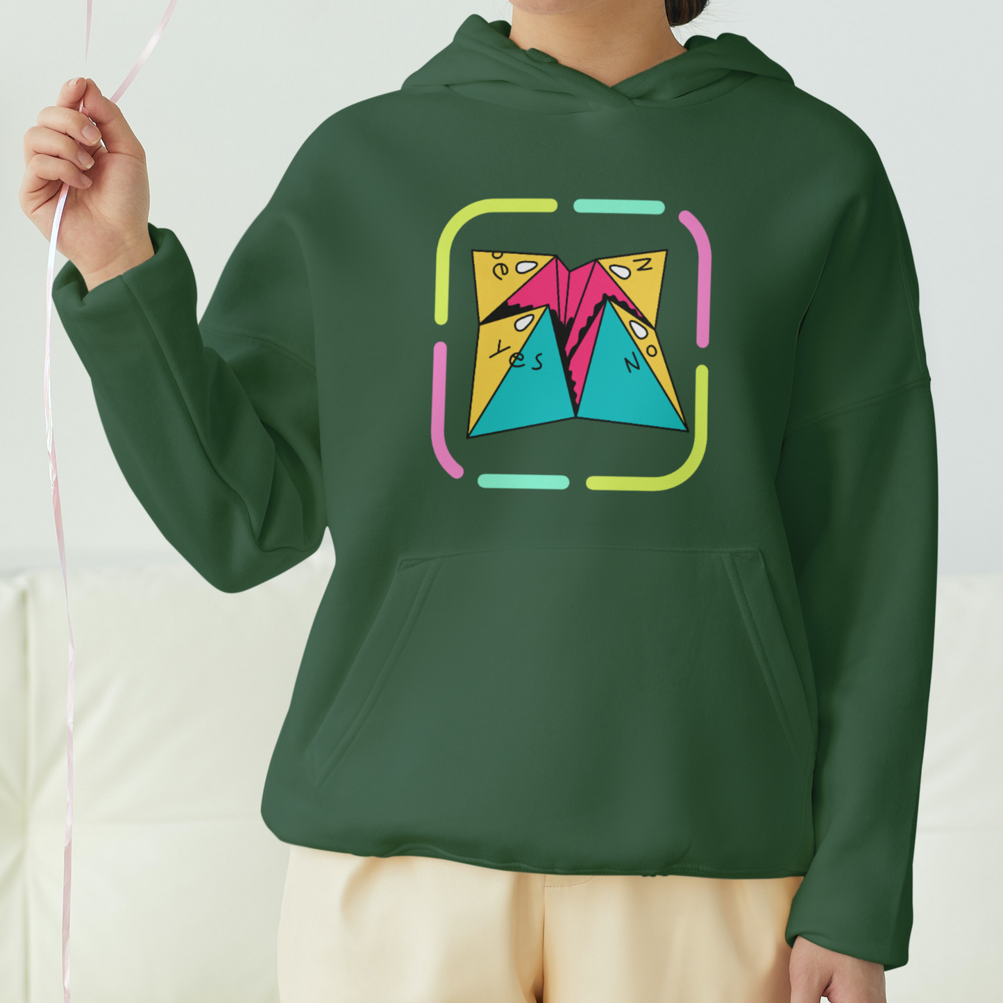 Paper Fortune Teller Front Printed Unisex Hoodie