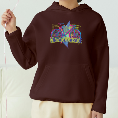 Vintage Garage Front Printed Unisex Hoodie