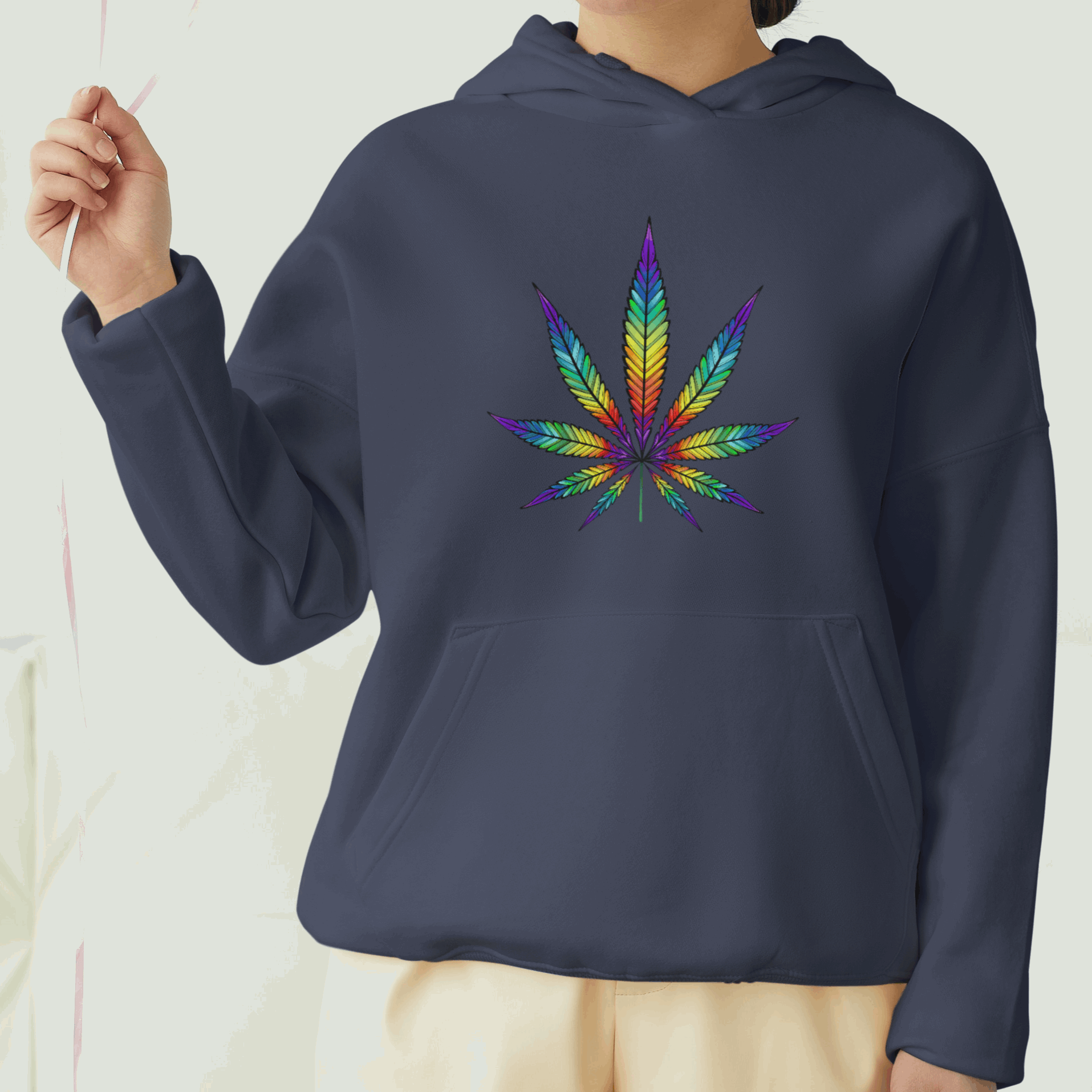 Colorful Leaves Front Printed Unisex Hoodie